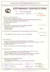 Сертификат соответствия на продукцию Ito